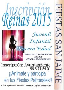 cartel inscripcion reina de las fiestas